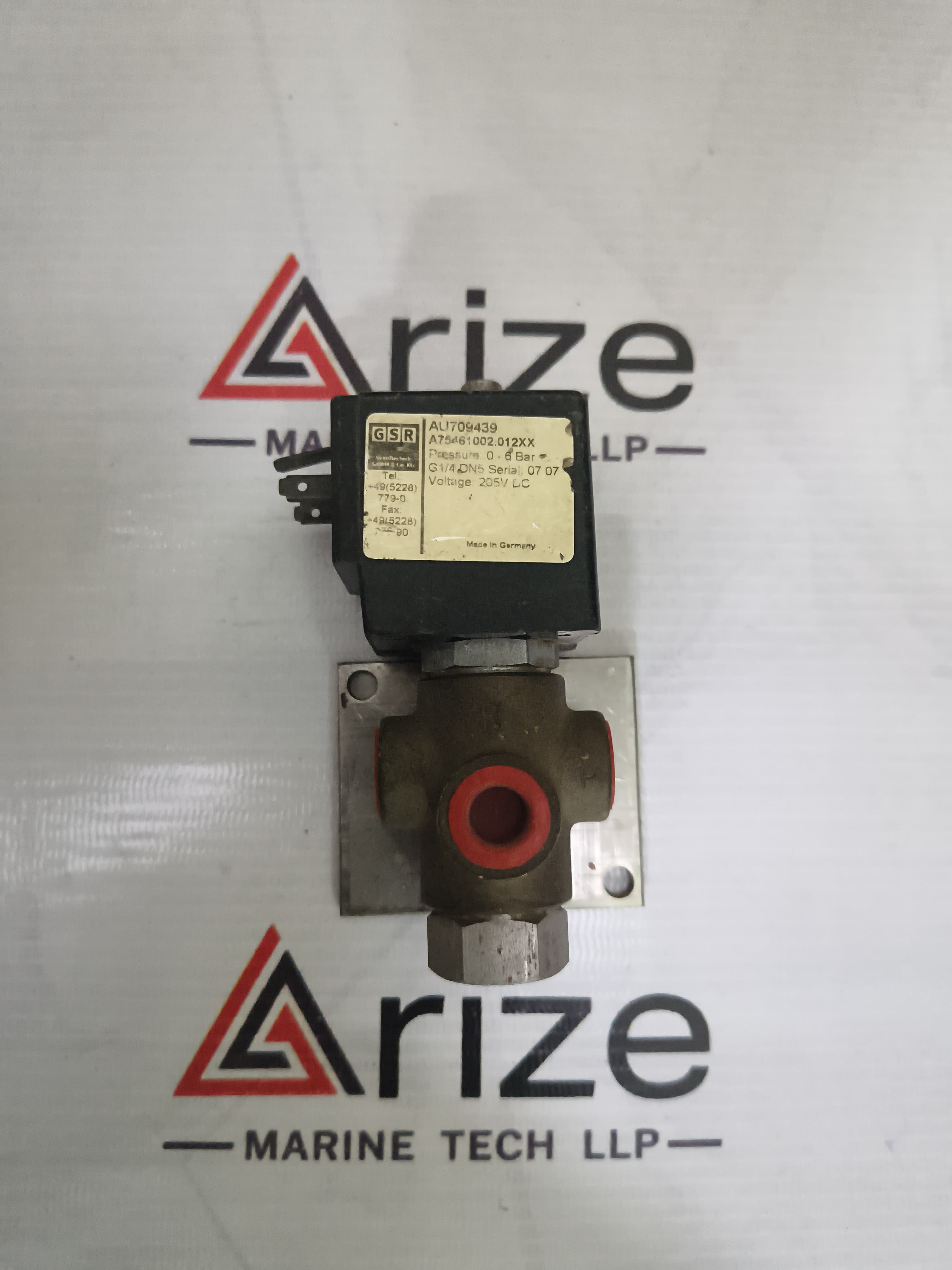 GSR K0510139 SOLENOID VALVE WITH COIL A75461002.012XX 205V 18.5W 100% ED NEW