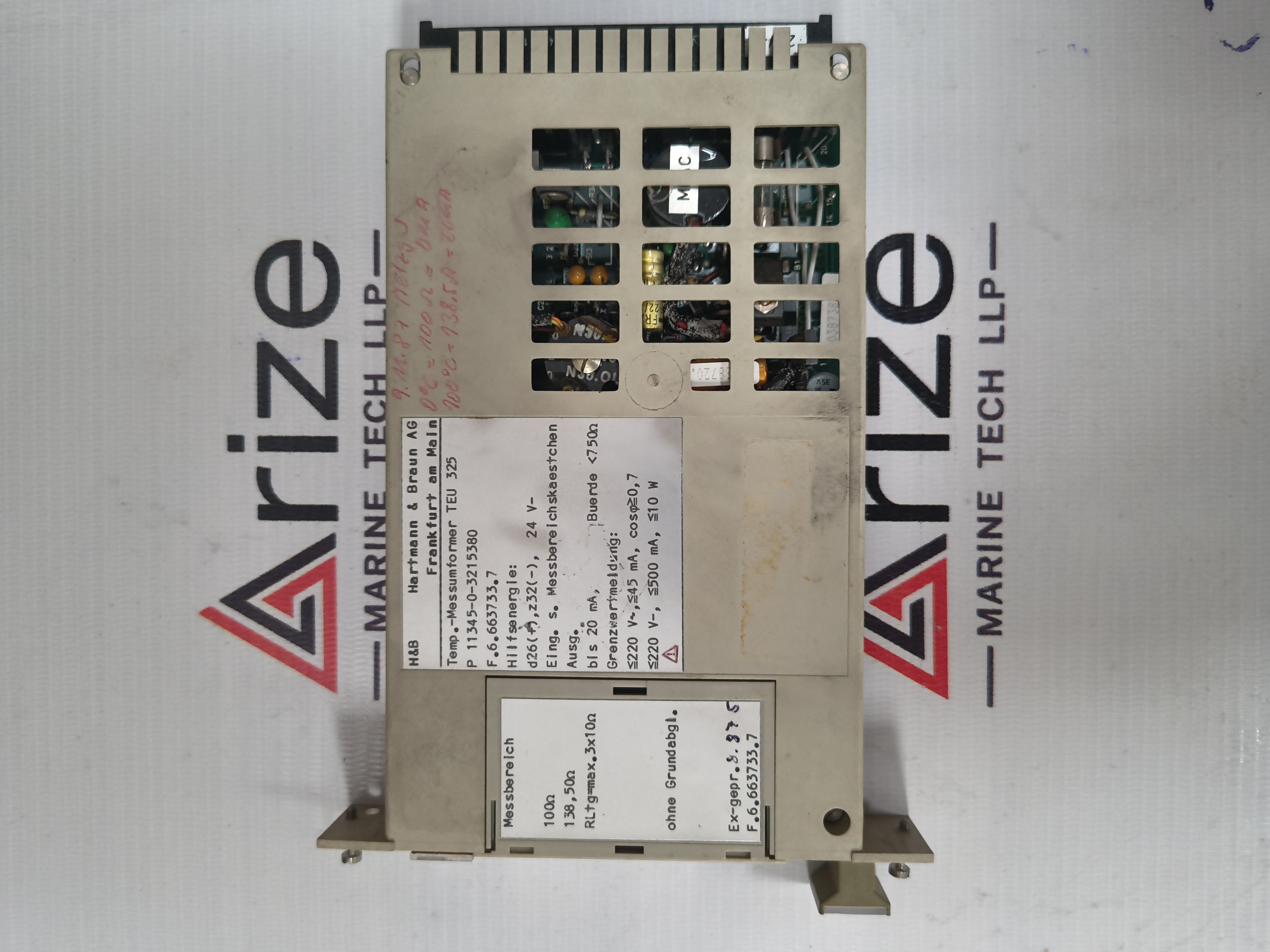 HARTMANN & BRAUN AG TEU 325 TEMPERATURE TRANSMITTER P 11345-0-3215380