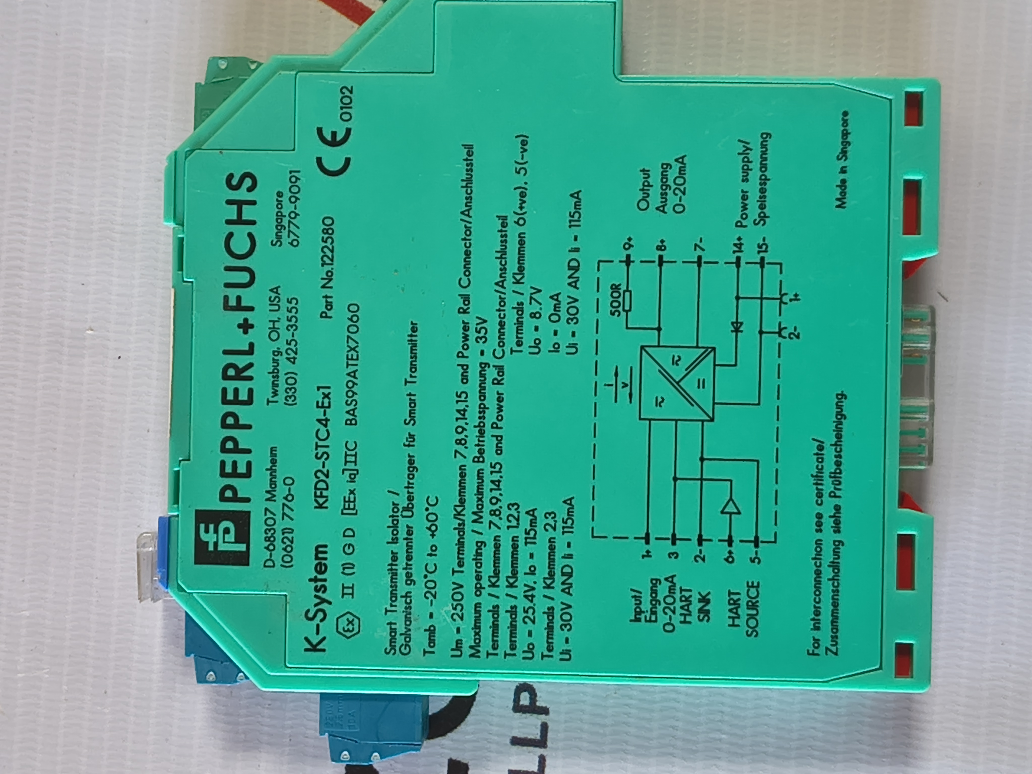PEPPERL+FUCHS KFD2-STC4-Ex1 SMART TRANSMITTER POWER SUPPLY PART NO. 122580 NEW