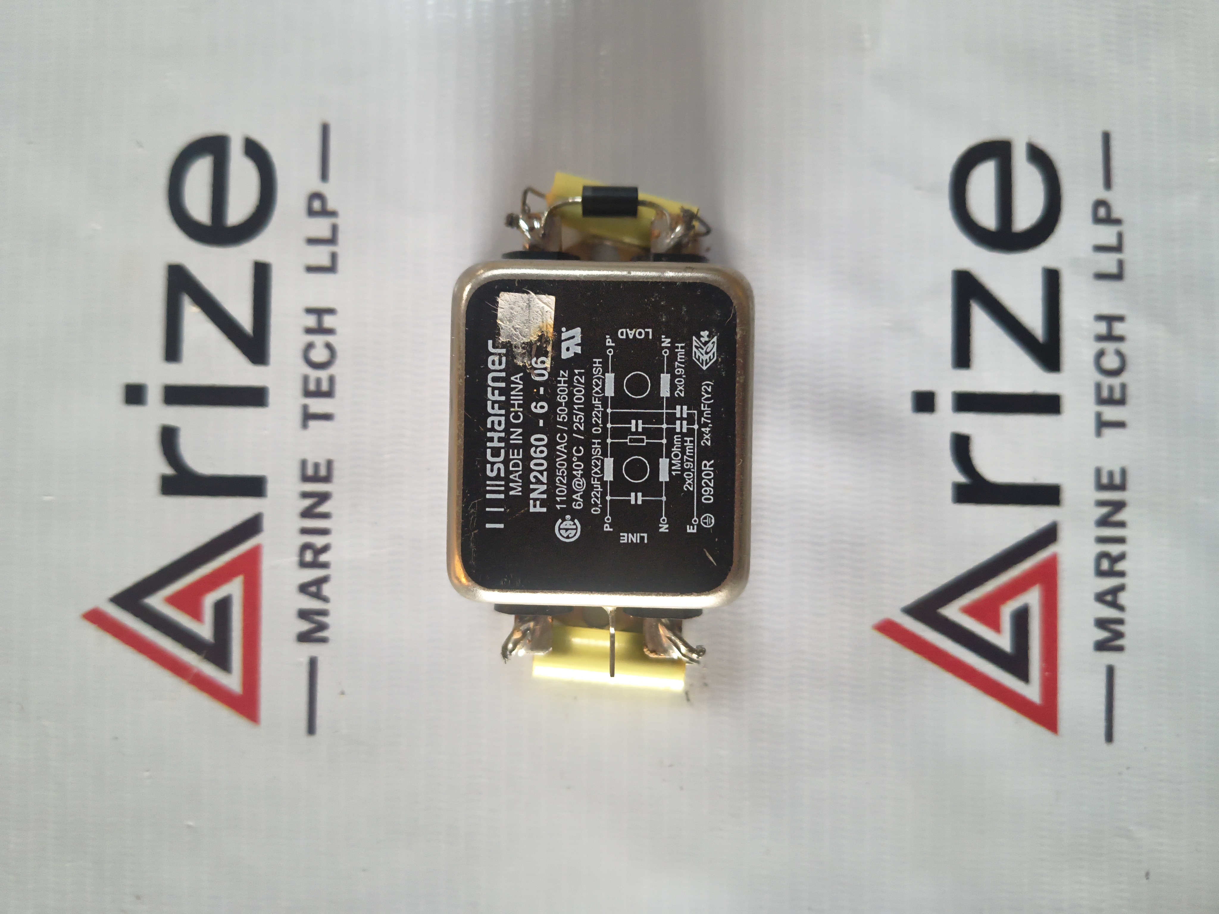 SCHAFFNER FN2060-6-06 POWER LINE FILTER 110/250 VAC 50/60 Hz 6A