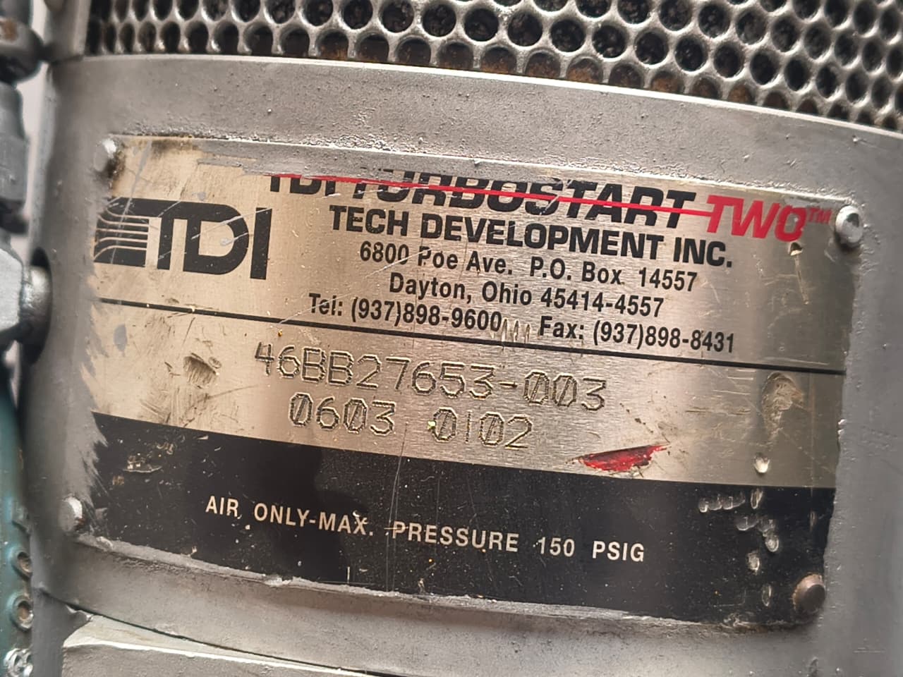 TDI TurboStart Two Air Starter for Marine Engines (46BB27653-003 ...
